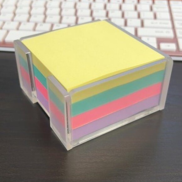 NEW Acrylic Sticky Note Holder, 3 x 3 Crystal Clear Acrylic Notepad Holder - Picture 2 of 9